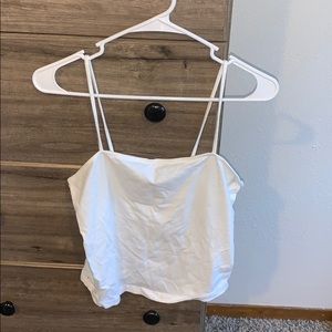 white cropped tank top